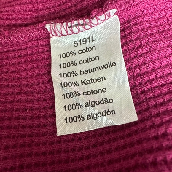 Lacoste Waffle Knit Thermal Shirt Mens 6 XL Purple Long Sleeve Cotton  Basic - Picture 7 of 8